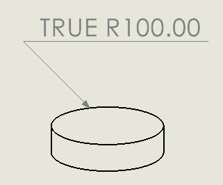 A dimension inside SolidWorks