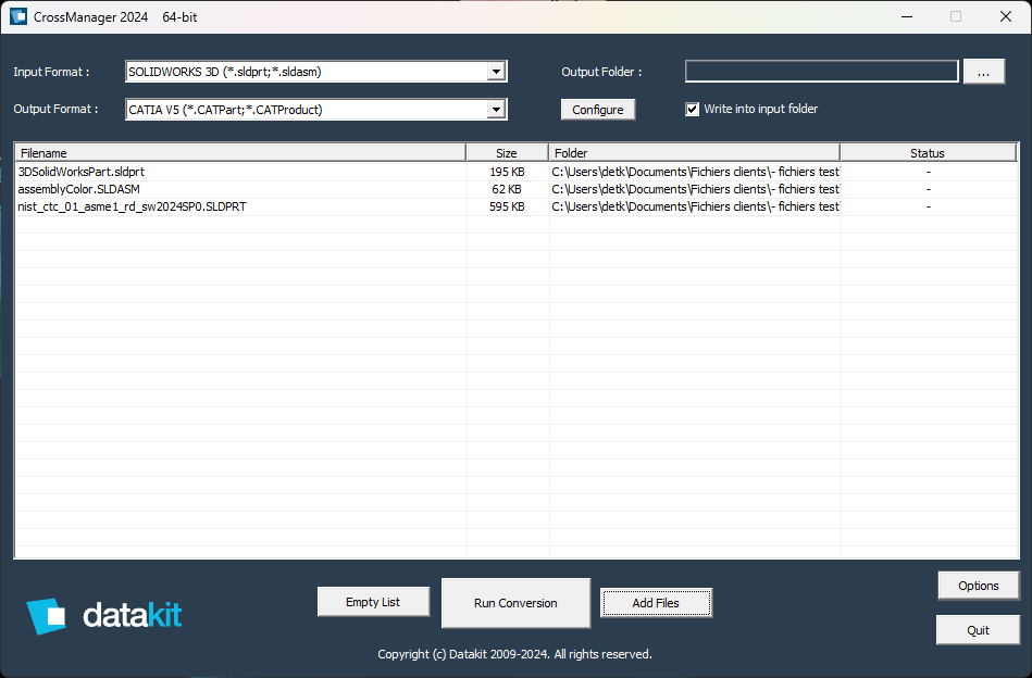 Convert CAD data